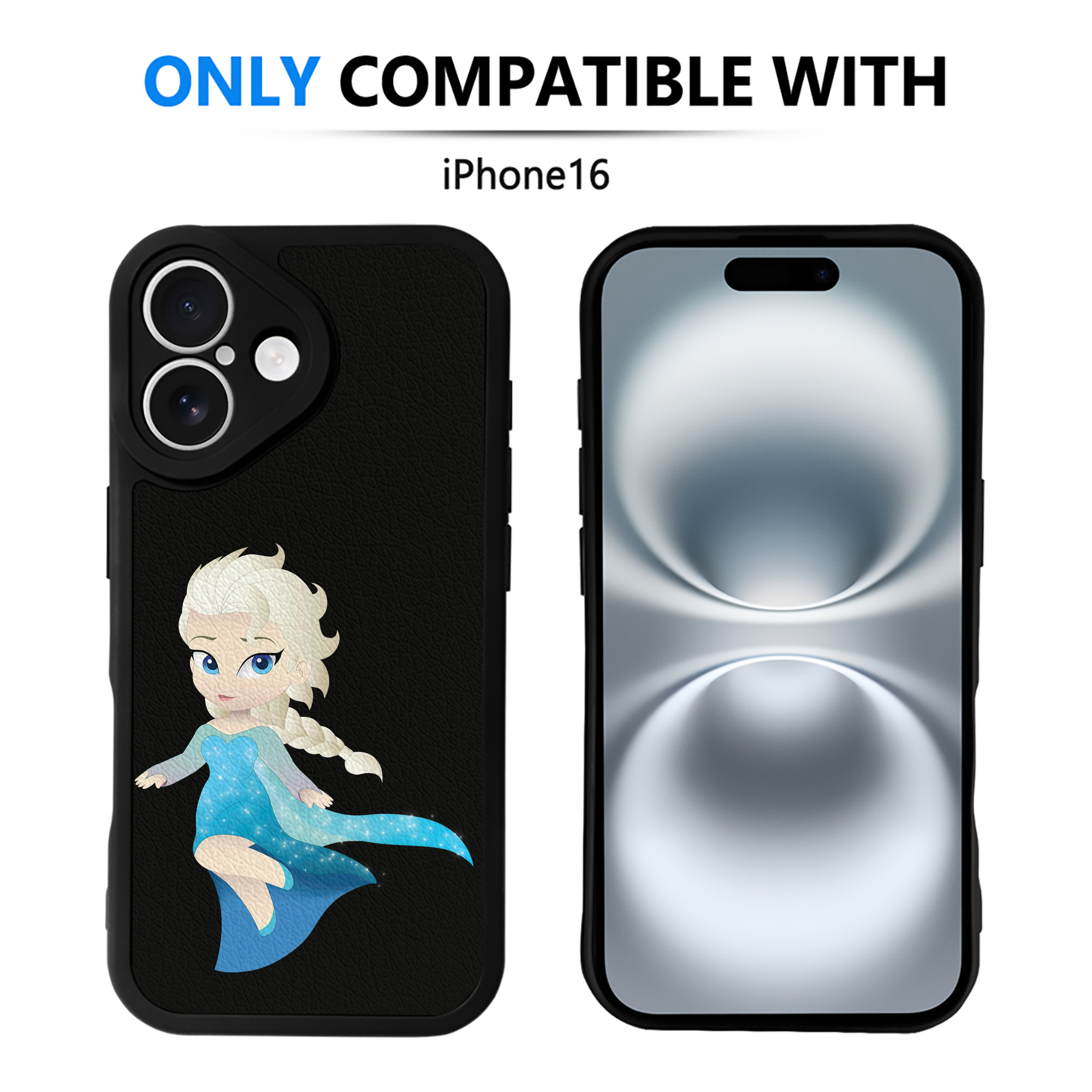 （画像用） アナと雪の女王 アンナ エルサ Frozen Anna Elsa 【iPhone 16シリーズ対応】シリコンスマホケース（レザー調） 材質：シリコン